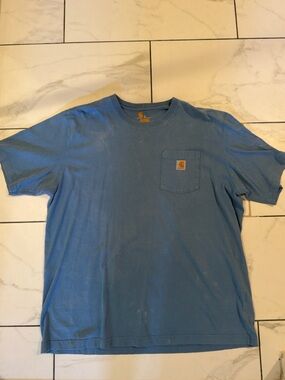 Carhartt Men's Short-Sleeve Pocket Tee in Dusty Blue